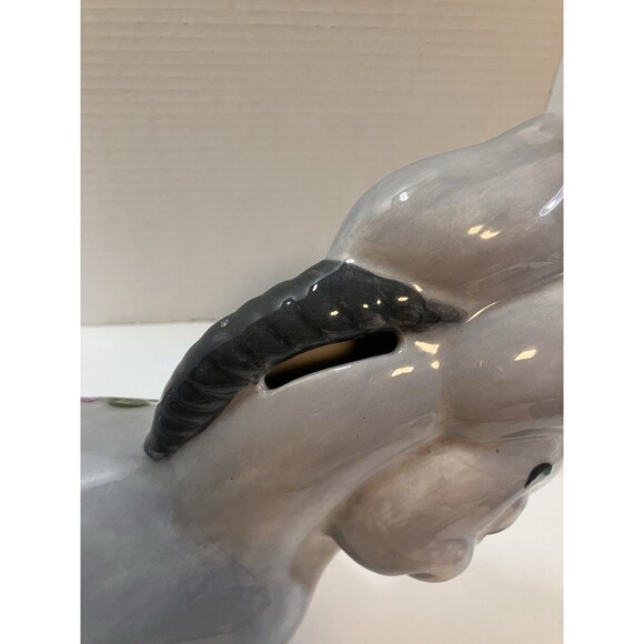 Vintage Hand Painted Artisan Made Ceramic Donkey Piggy Coin Bank Signed NR 1997 - Picture 3 of 7